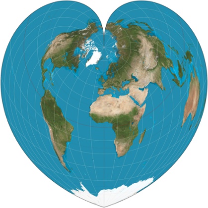 Heart-shaped globe