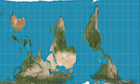 Gall-Peters equal projection upside down