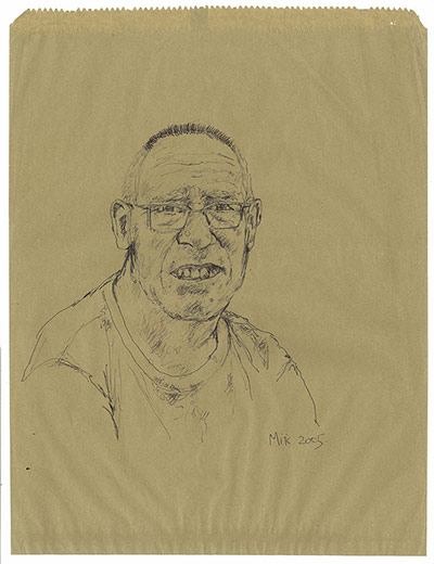 Mik Artistik portraits: Mik Artistik paper bag portraits