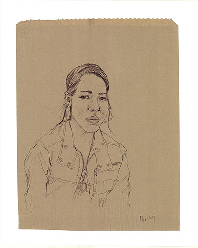 Mik Artistik portraits: Mik Artistik paper bag portraits