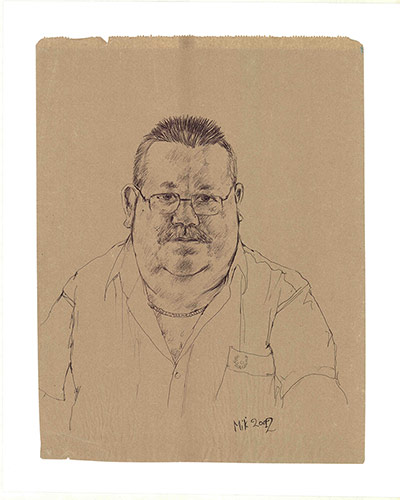 Mik Artistik portraits: Mik Artistik paper bag portraits