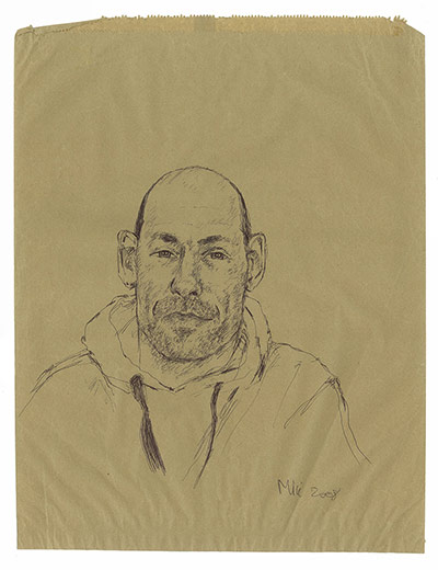 Mik Artistik portraits: Mik Artistik paper bag portraits