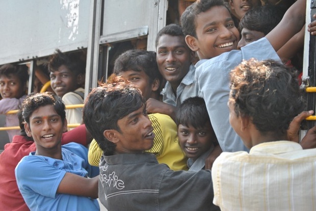 'This was the daily view from our car during the morning school run in Chennai, South India.'