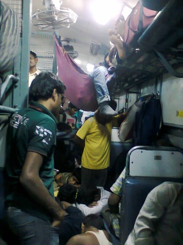 'I was going back to Chennai after visiting some friends in Bangalore over the weekend, a few months back. I hadn't booked tickets. This is the unreserved section of the train.'