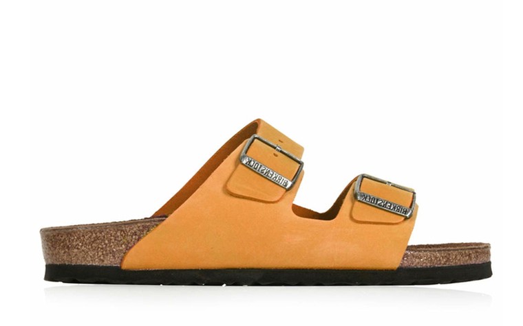 50 best flat sandals: 50 of the best flat sandals - orange with thick cork sole by Birkenstock