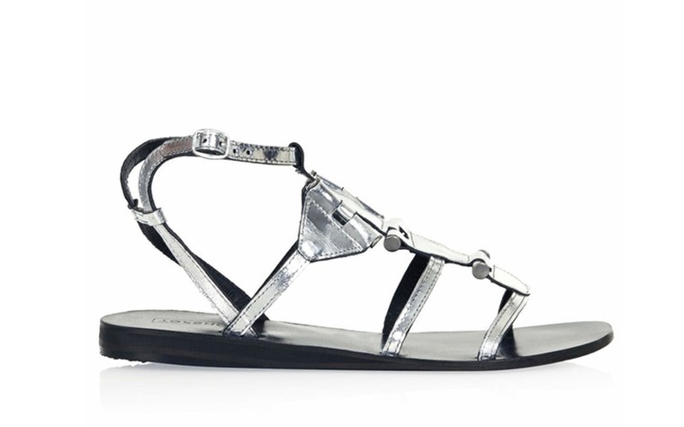50 best flat sandals: 50 of the best flat sandals - thin strap silver gladiators by Topshop