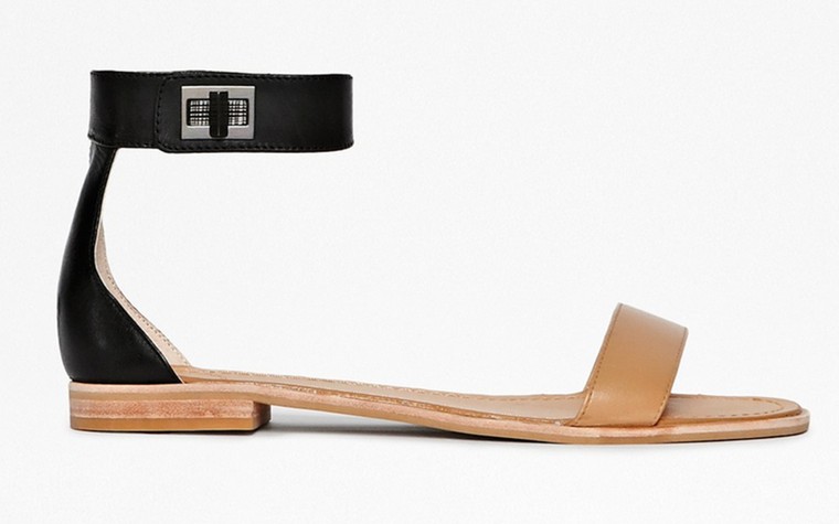 50 best flat sandals: 50 of the best flat sandals - tan w black ankle strap by French connection