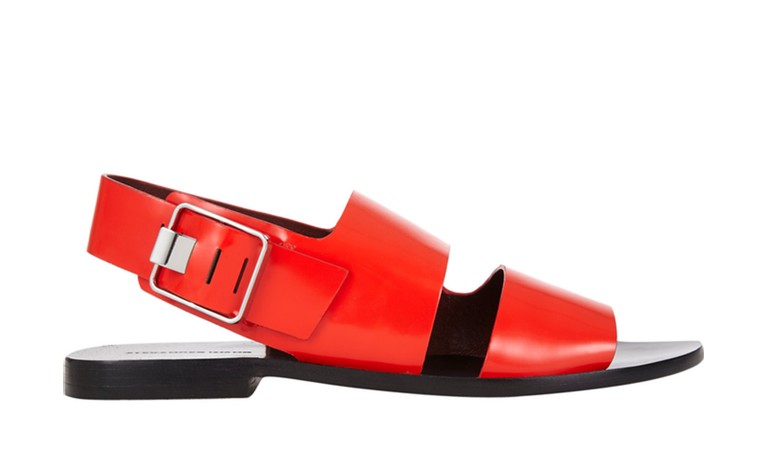 50 best flat sandals: 50 of the best flat sandals - red with silver buckle by alexander wang