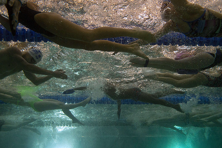 underwater photography: Competitors taking part in a training session