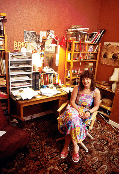 Sue Townsend: Sue Townsend at her home in Leicester, 1985