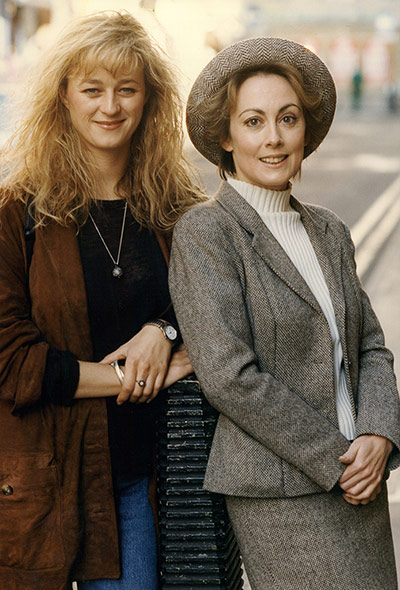 Sue Townsend: Lizzie Mcinnerney and Paula Wicox posing for the Sue Townsend play The Quee