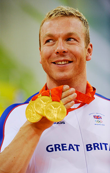 Brailsford timeline: Chris Hoy shows off his three gold medals