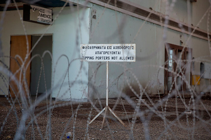 From the agencies: A sign at the abandoned Nicosia International Airport