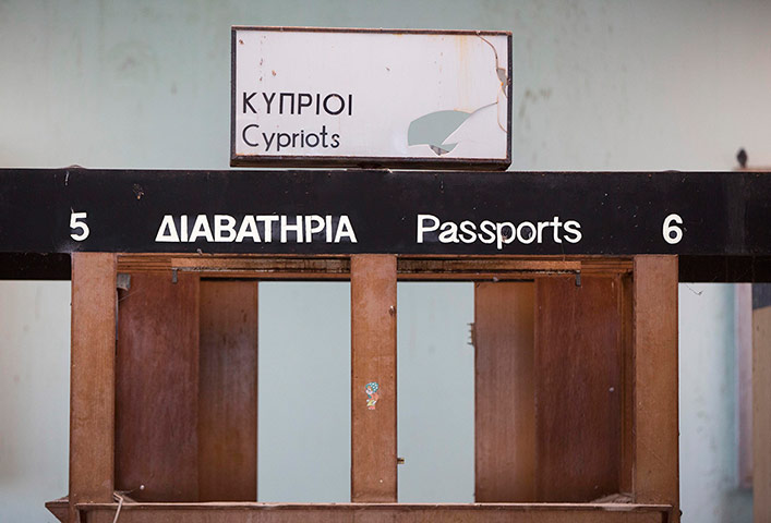 From the agencies: Immigration counters at the abandoned Nicosia International Airport