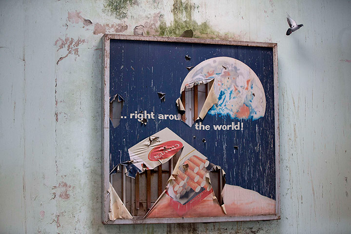 From the agencies: An advertising billboard at the abandoned Nicosia International Airport
