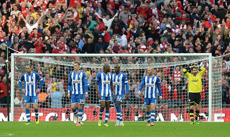 FA Cup semi: Wigan players dejected