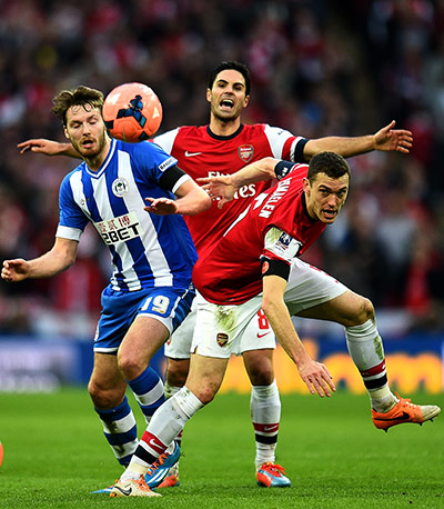 FA Cup semi: Mikel Arteta, Thomas Vermaelen and Nick Powell