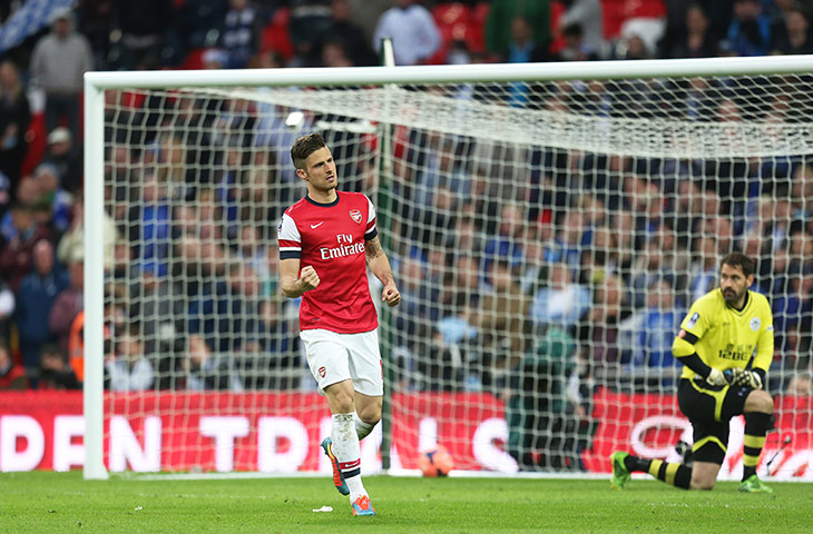FA Cup semi: Olivier Giroud celebrates