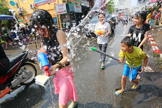 Songkran, the Thai New Year festival kicks off with a huge water fight in Chiang Mai.