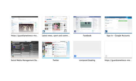 screengrab of a Google Chrome bookmark screen