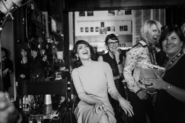 Gemma Arterton backstage