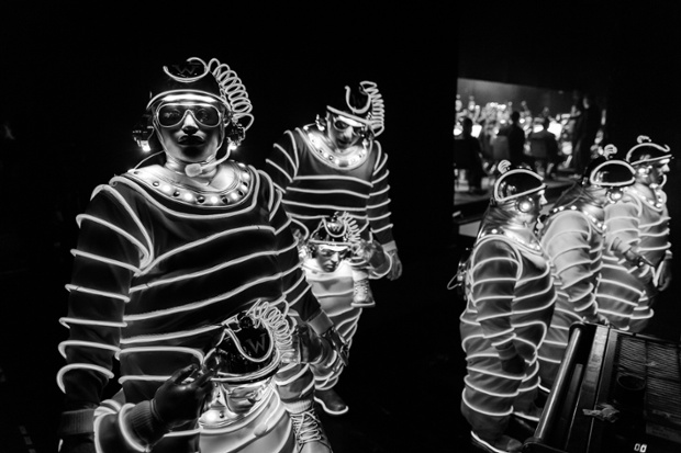 Performers backstage