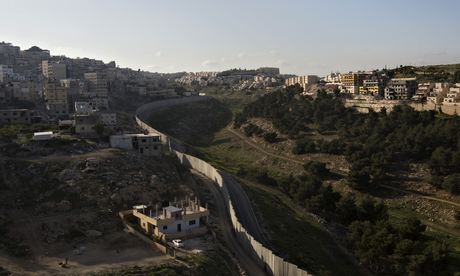 The Israeli-built West Bank separation barrier seen from Shuafat, East Jerusalem.