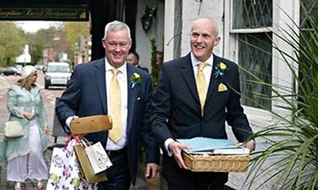 Canon Jeremy Pemberton (left) and Laurence Cunnington defied Church of England ban on gay marriage