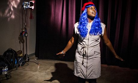 Issa Rae in The Mis-Adventures of Awkward Black Girl on stage 