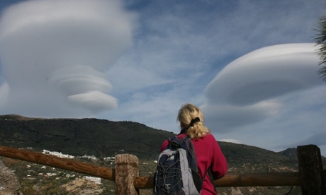 Spaceship Flight Path Lenticular clouds are so common here the local council have built a special viewing area with seats and picnic tables.