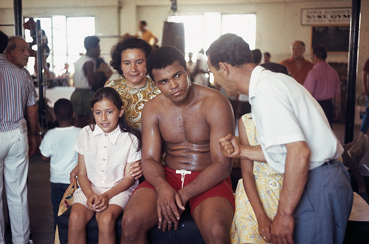 Danny Lyon: Muhammad Ali posed with fans, Fifth Street Gym, Miami Beach
