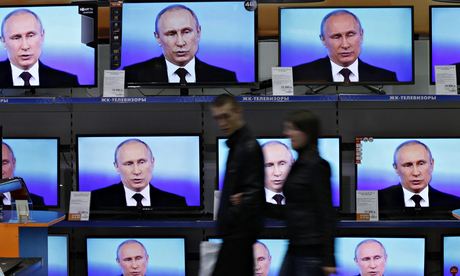 Vladimir Putin on tv screens