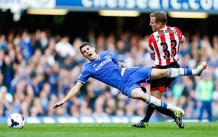 saturday round-up: Oscar is fouled by Lee Cattermole