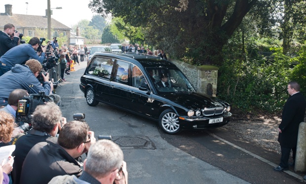 The press photograph the hearse