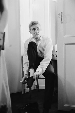 Peter O'Toole backstage at the Old Vic for Hamlet in 1963