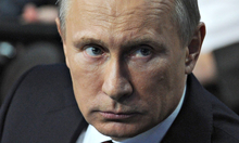 Vladimir Putin at media forum in St Petersburg