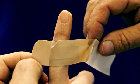 plaster on finger wound