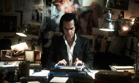 Nick Cave writing lyrics.