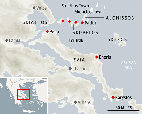 Greek islands map