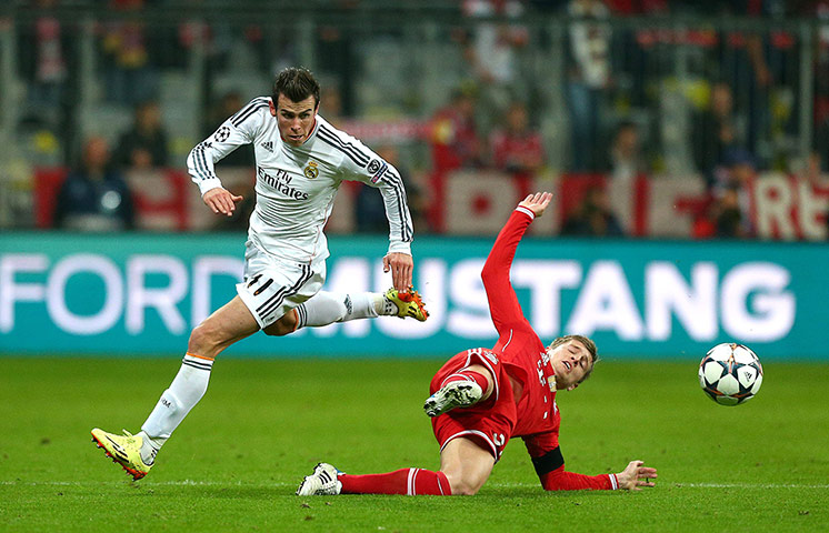 bayern v real: Gareth Bale gets the better of Toni Kroos