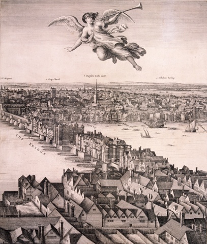 A panoramic view of London, c.1670 by Wenceslaus Hollar.