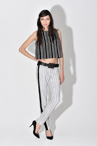 Line-up: Crop top and trousers