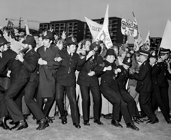 memory lane: Police struggle with Gloucestershire fans
