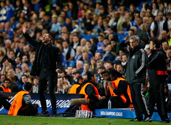 Tom's Chelsea pics: Atletico boss Deigo Simeone and a dejected Jose Mourinho