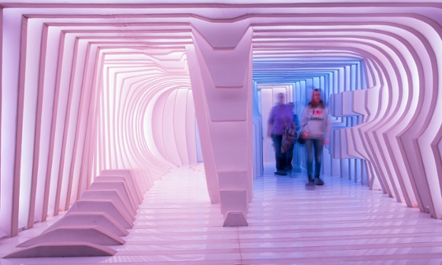 Like a set from a sci-fi movie thisl illuminated LED light installation called 'Cornea' is on display in Frankfurt, Germany.