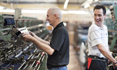 Staff at the Hawick Knitwear factory in the Borders keep the 50 year old machines working smoothly