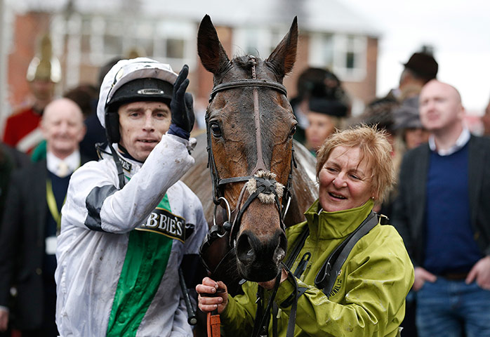 aintree day 3: Leighton Aspell celebrates with Pineau de Re