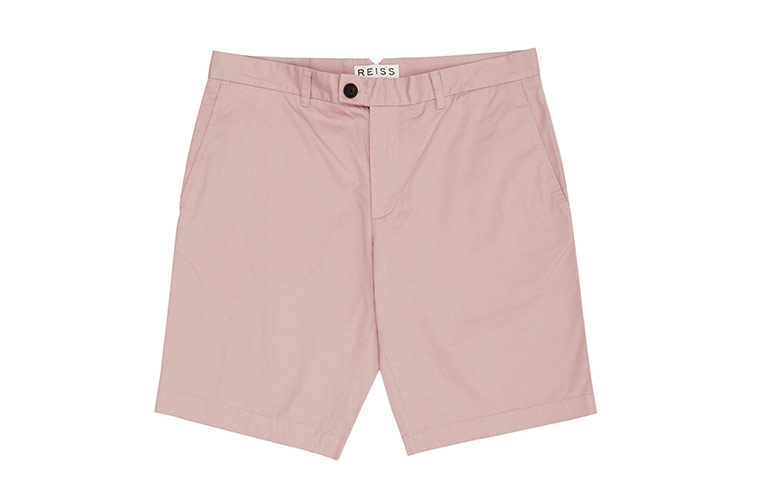 How to wear: Beach: Pink men's bermuda shorts