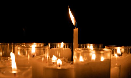 Candles burning in a church