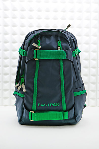 How to wear: worldcup: Navy backpack with green zip details